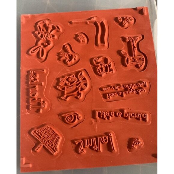 Stampin Up! "Picnic Parade" Rubber Stamp Set of 15 - Picture 2 of 3